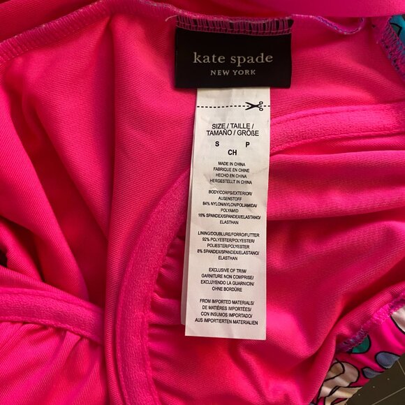 NEW Kate Spade Swim Suit Beautiful Tropical Floral Radiant Pink Womens S - Picture 8 of 9